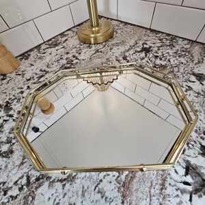 Brass Mirrored Vanity Tray 13x9